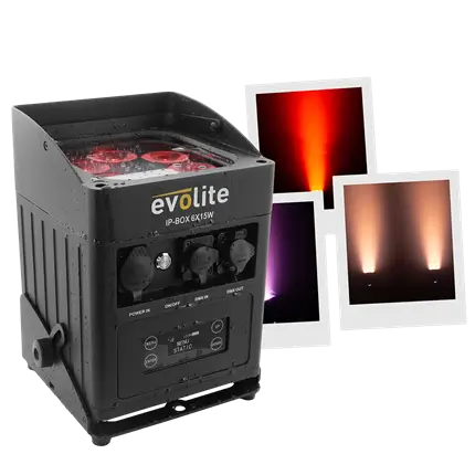 Projecteur étanche Evolite IP-Box 6×15W – LED sur batterie IP65
