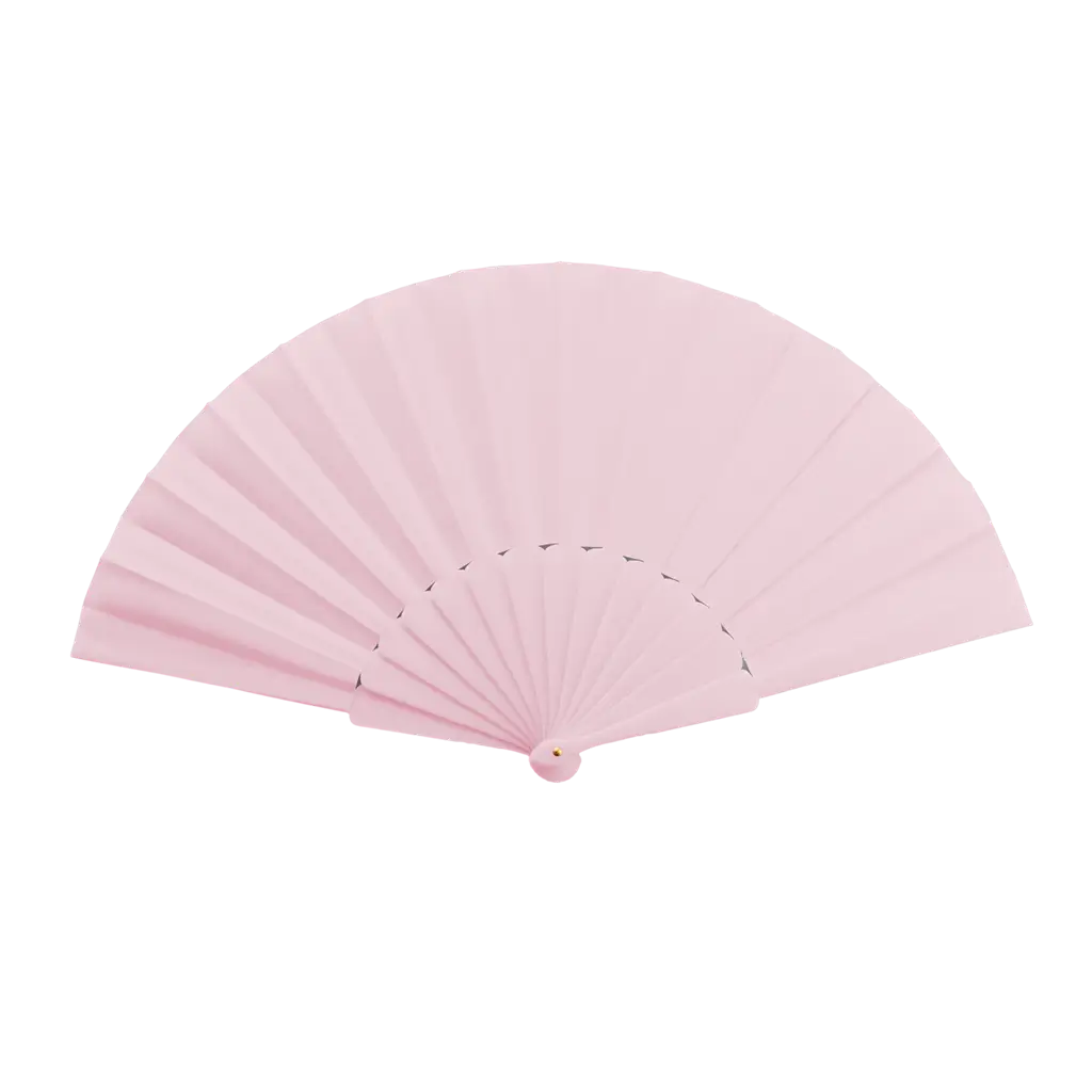 Éventail en Tissu Couleur Rose Clair - 43cm
