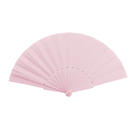 Éventail en Tissu Couleur Rose Clair - 43cm