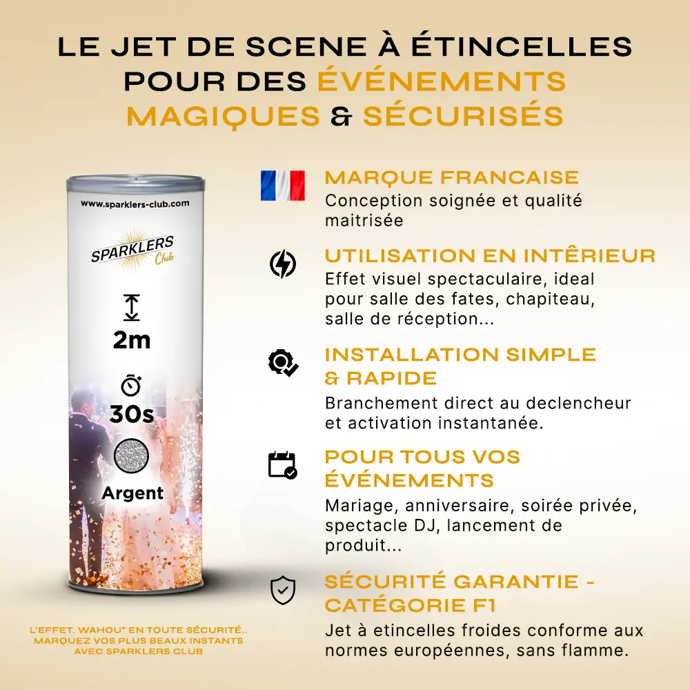 Lot de 50 Jets De Scène 2 Mètres / 30 sec Argent