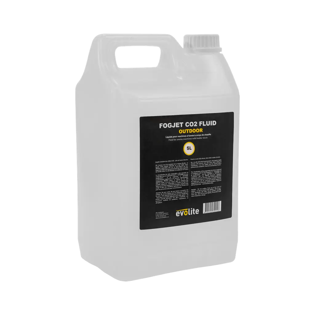 Liquide à fumée effet CO2 – FogJet CO2 Outdoor Evolite – Usage extérieur – Bidon 5L 