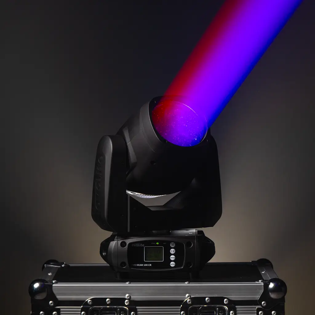 Projecteur beam 100W – Evo Beam 100 CR Evolite – Contrôle DMX &amp; LED multicolore