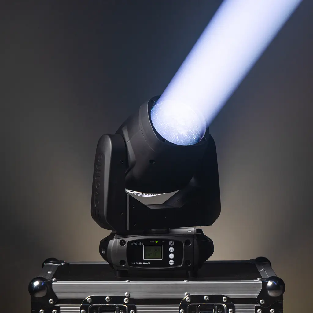 Projecteur beam 100W – Evo Beam 100 CR Evolite – Contrôle DMX &amp; LED multicolore