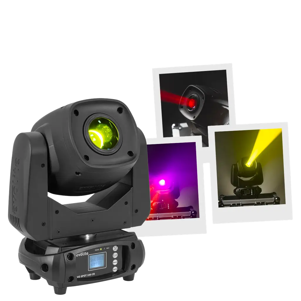 Projecteur spot 100 W – Evo Spot 100 CR Evolite – LED multicolore &amp; contrôle DMX