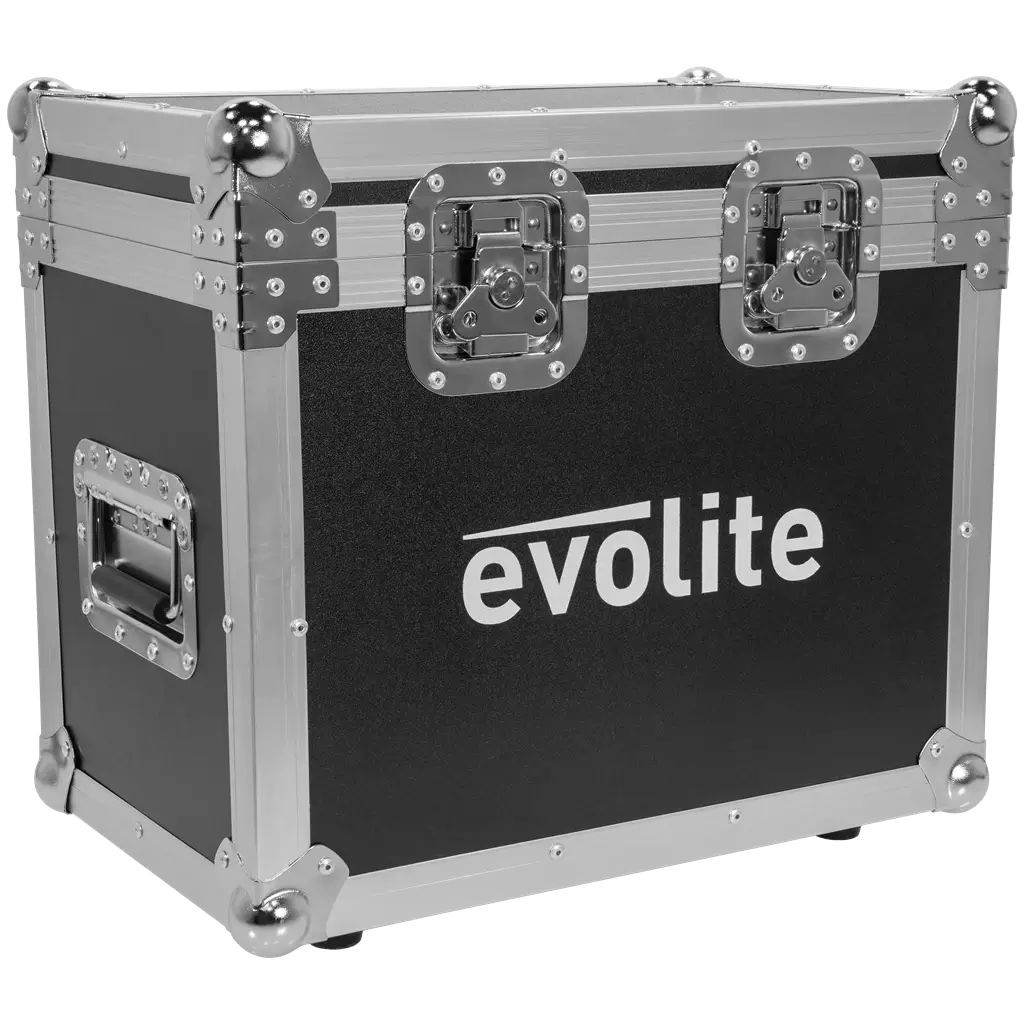 Pack 2 projecteurs spot 100 W en flight case – Evo Spot 100 CR Set Evolite – LED multicolore &amp; contrôle DMX