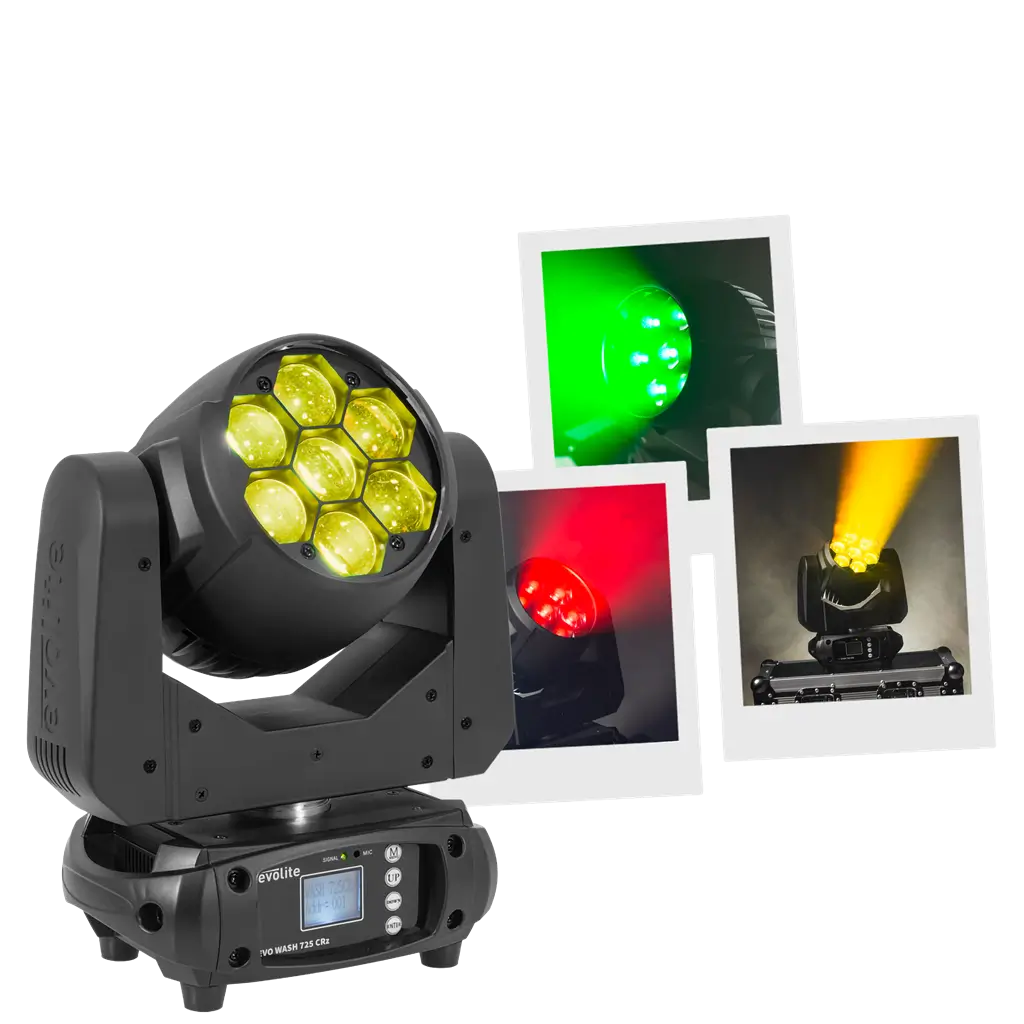 Projecteur wash 725 W – Evo Wash 725 CRz Evolite – LED multicolore &amp; contrôle DMX