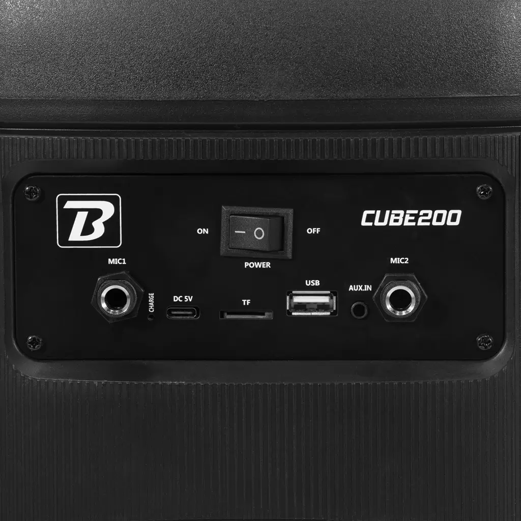 Enceinte portable – Cube 200 BoomTone DJ – Bluetooth 5.0, batterie intégrée &amp; éclairage LED