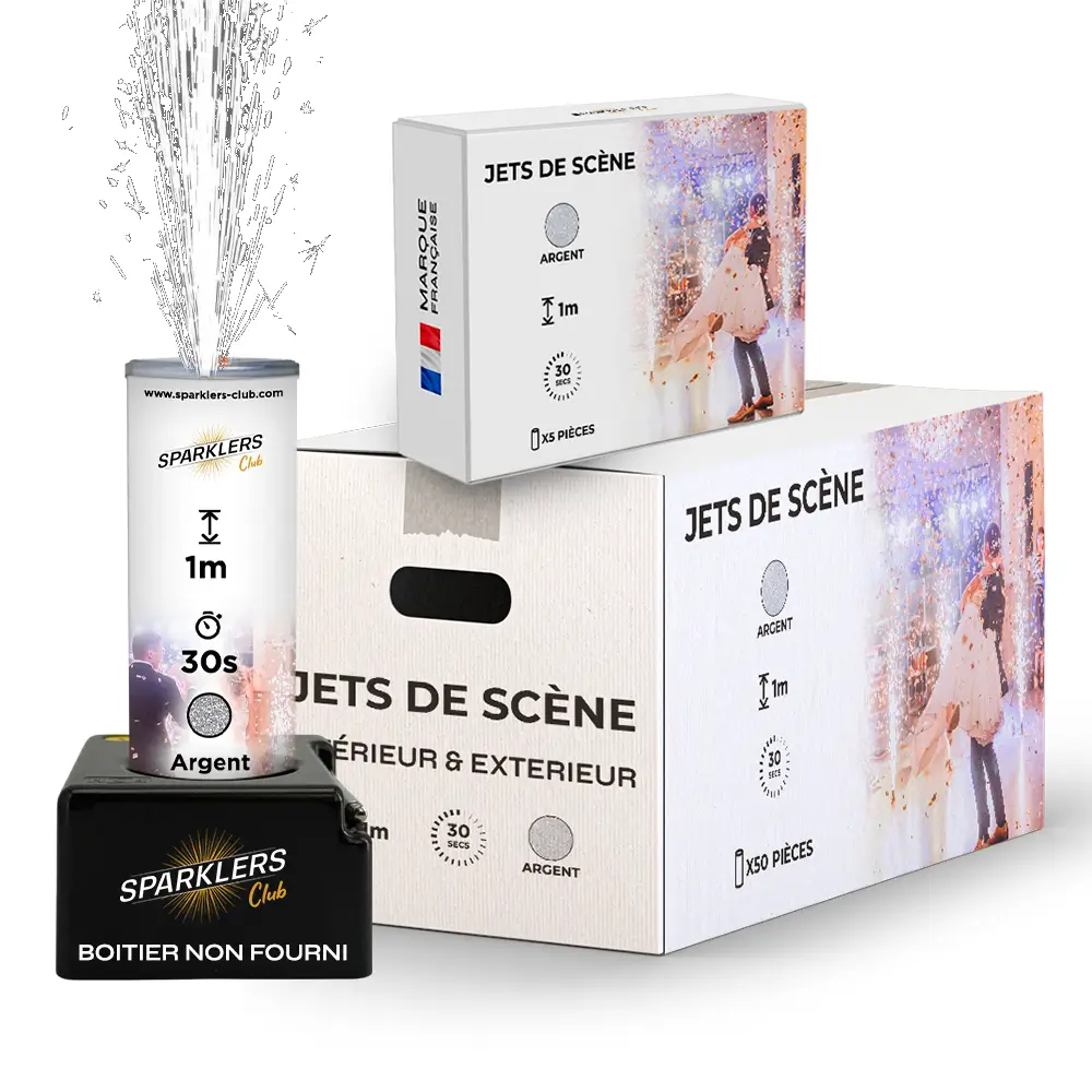 Lot de 50 Jets de scène 1 Mètre / 30 sec Argent