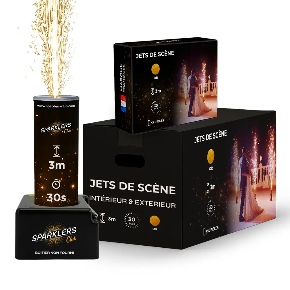 Lot de 50 Jets de scène 3 mètres 30 secondes Or