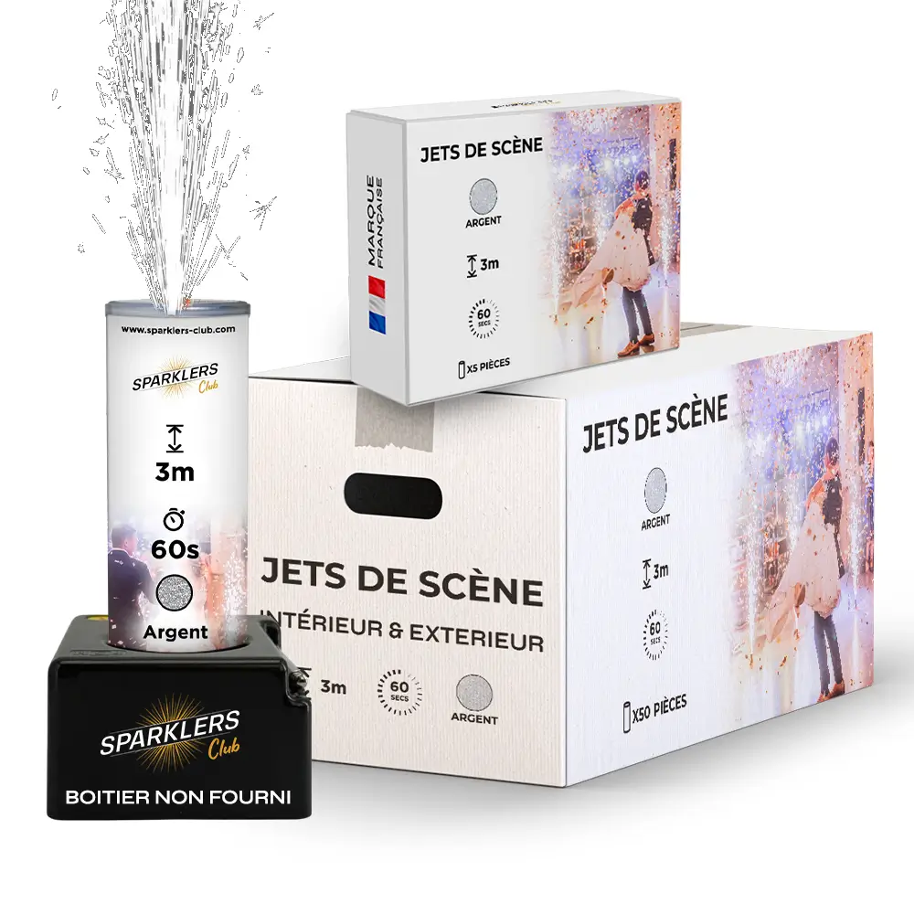 Lot de 50 Jets de scène 3 Mètres / 60 Sec argent