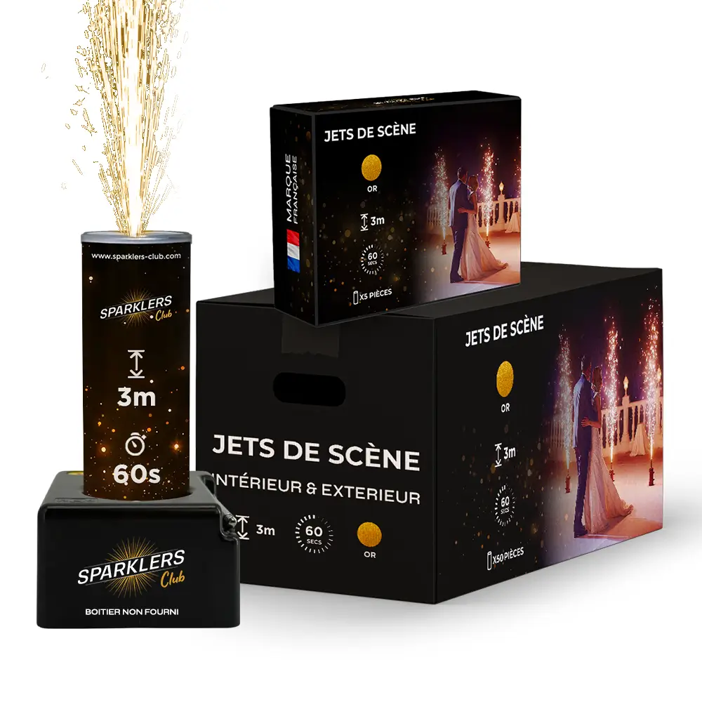 Lot de 50 Jets de scène 3 mètres 60 secondes Or