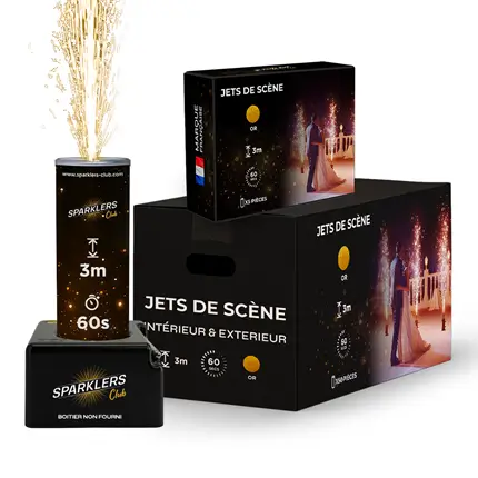 Lot de 50 Jets de scène 3 mètres 60 secondes Or