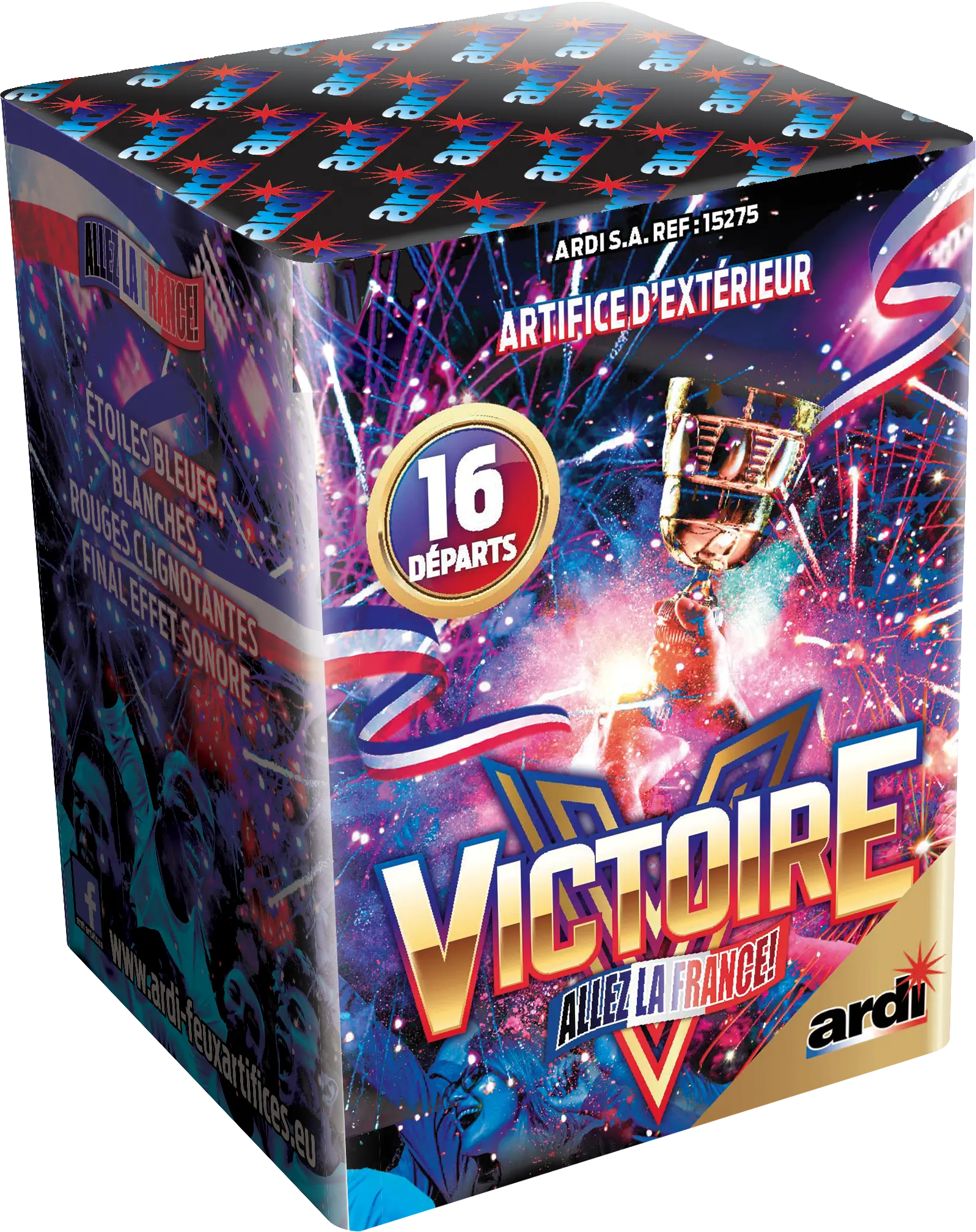 Feu d&#39;Artifice Compact ALLEZ LA FRANCE® - VICTOIRE® - 16 Tirs - 20 secondes