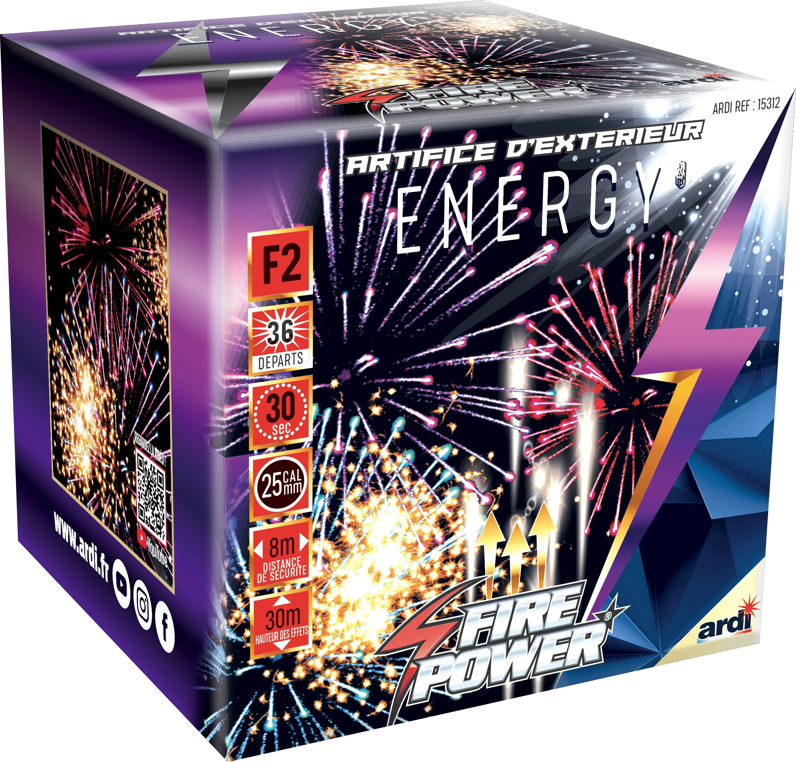 Feu d&#39;Artifice Compact FIRE POWER® - ENERGY® - 36 Tirs - 30 secondes