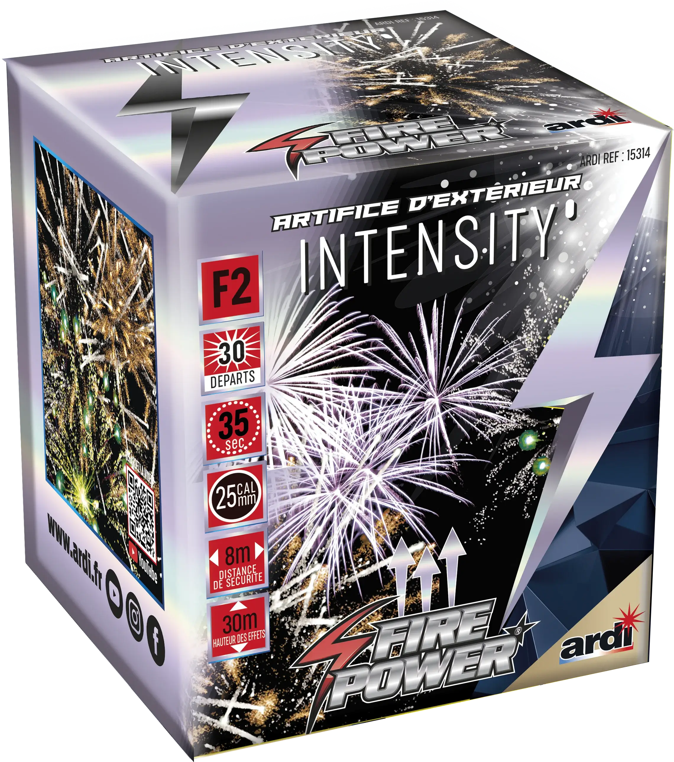 Feu d&#39;Artifice Compact FIRE POWER® - INTENSITY® - 30 Tirs - 35 secondes