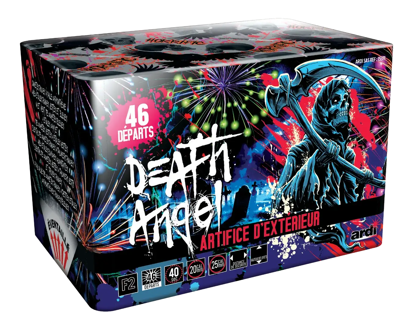 Feu d&#39;Artifice Compact HORRIFIC® - DEATH ANGEL® - 46 Tirs - 40 secondes