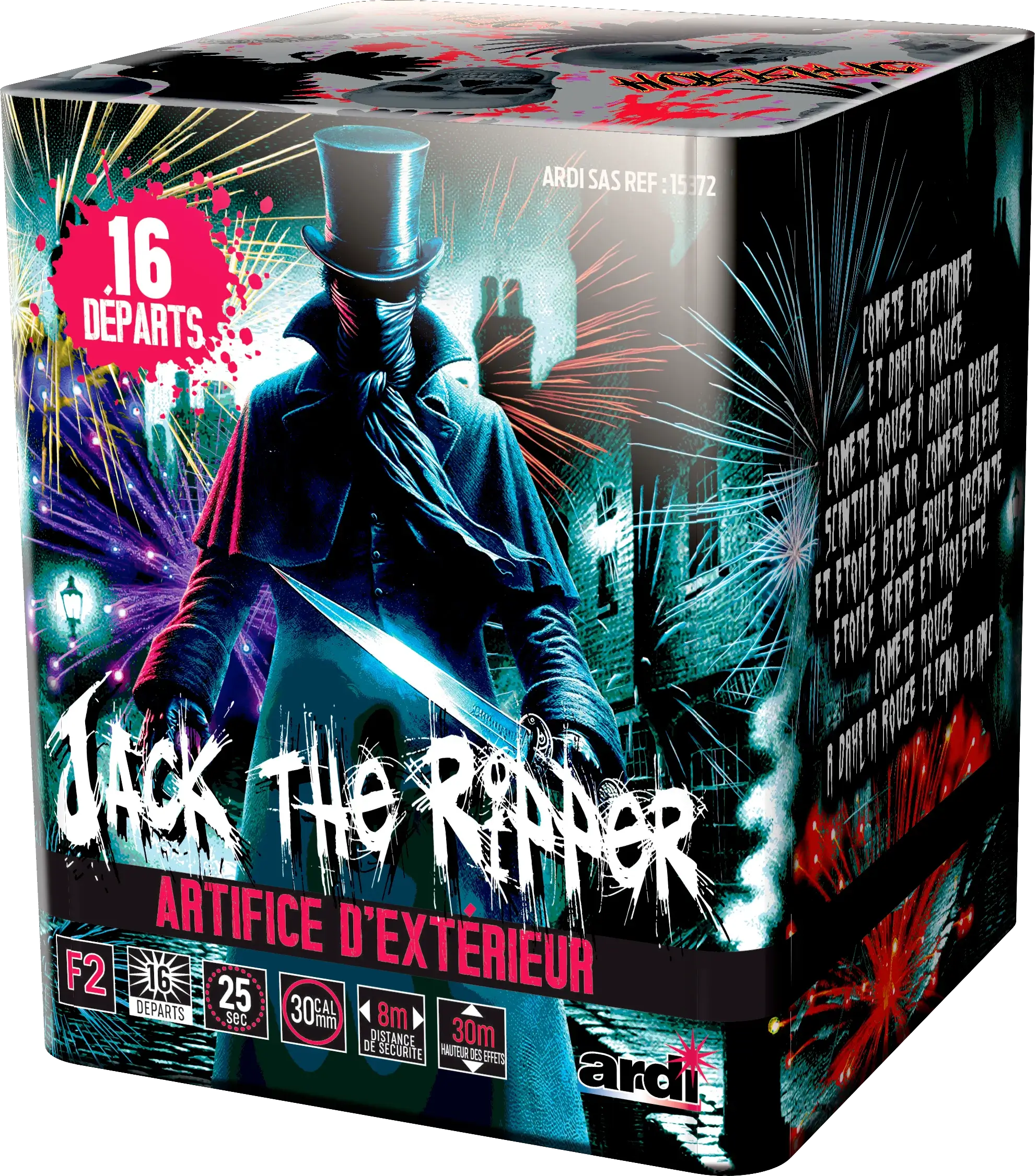 Feu d&#39;Artifice Compact HORRIFIC® - JACK THE RIPPER® - 16 Tirs - 25 secondes
