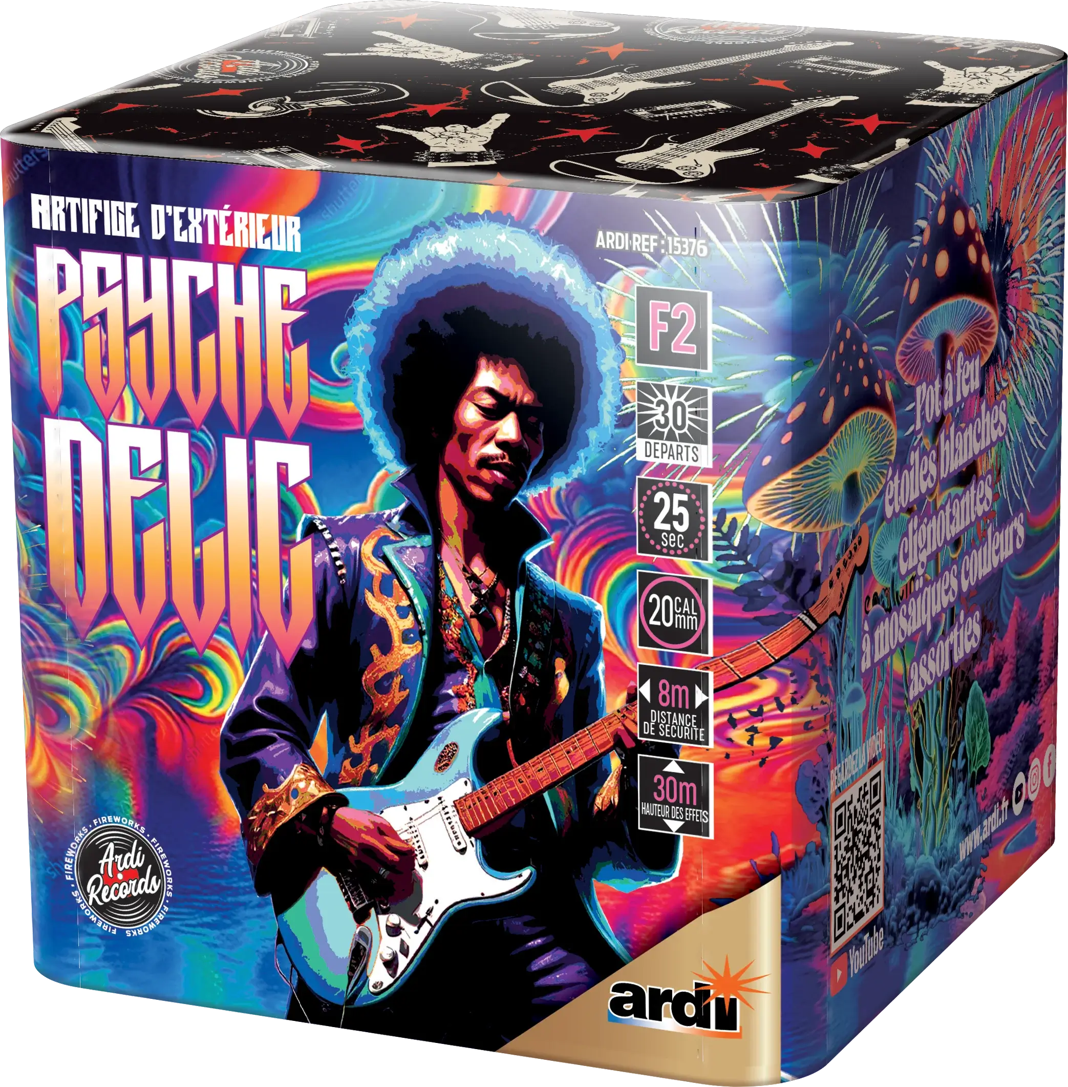 Feu d&#39;Artifice Compact ARDI® RECORDS - PSYCHEDELIC® - 36 Tirs - 25 secondes