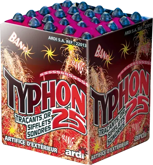 Pack Feux d&#39;Artifices - 4 Compacts TYPHON®25 - 25 Tirs - 28 secondes