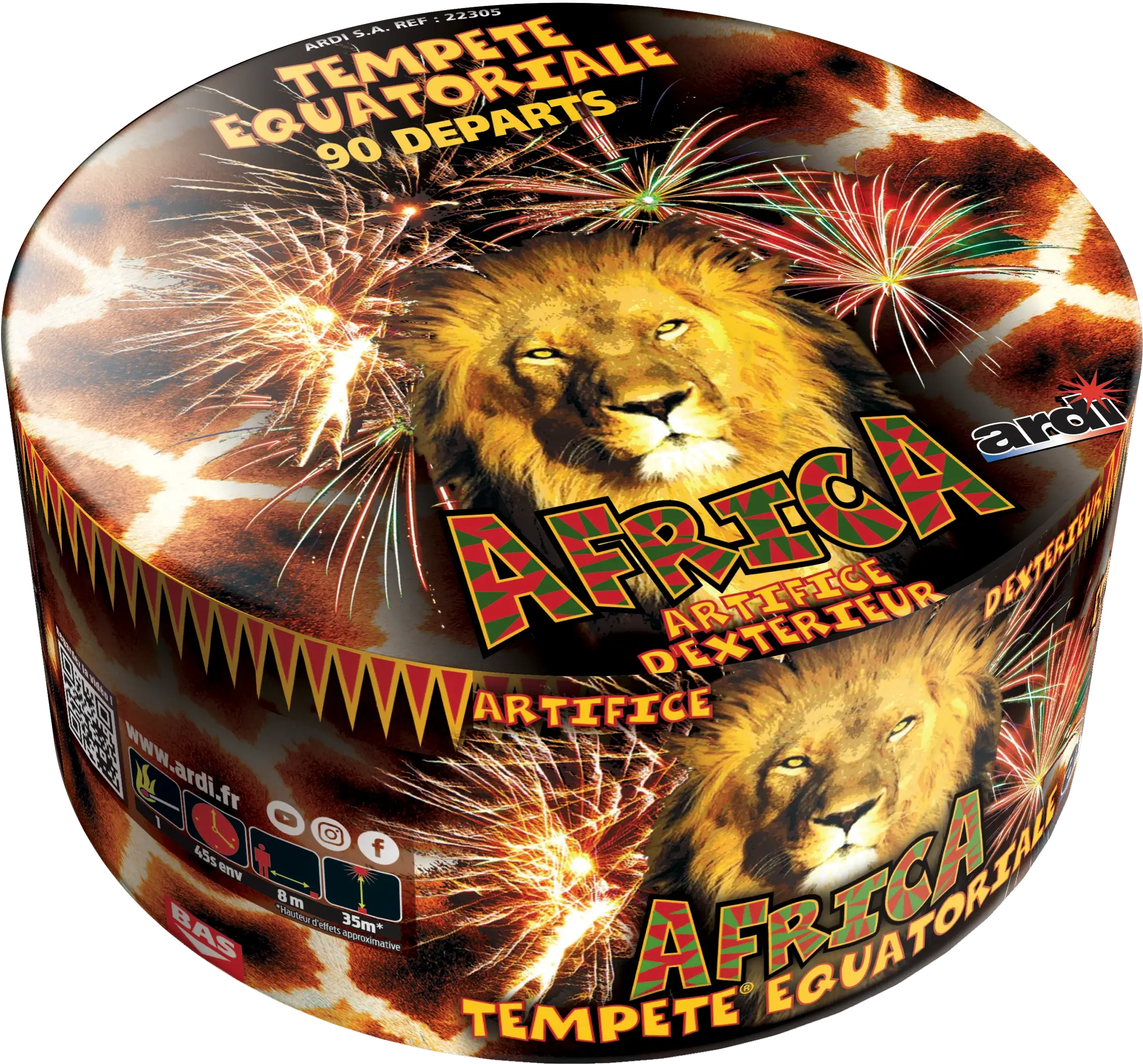 Feu d&#39;Artifice Compact TEMPÊTE® ÉQUATORIALE - 90 Tirs - 35 secondes