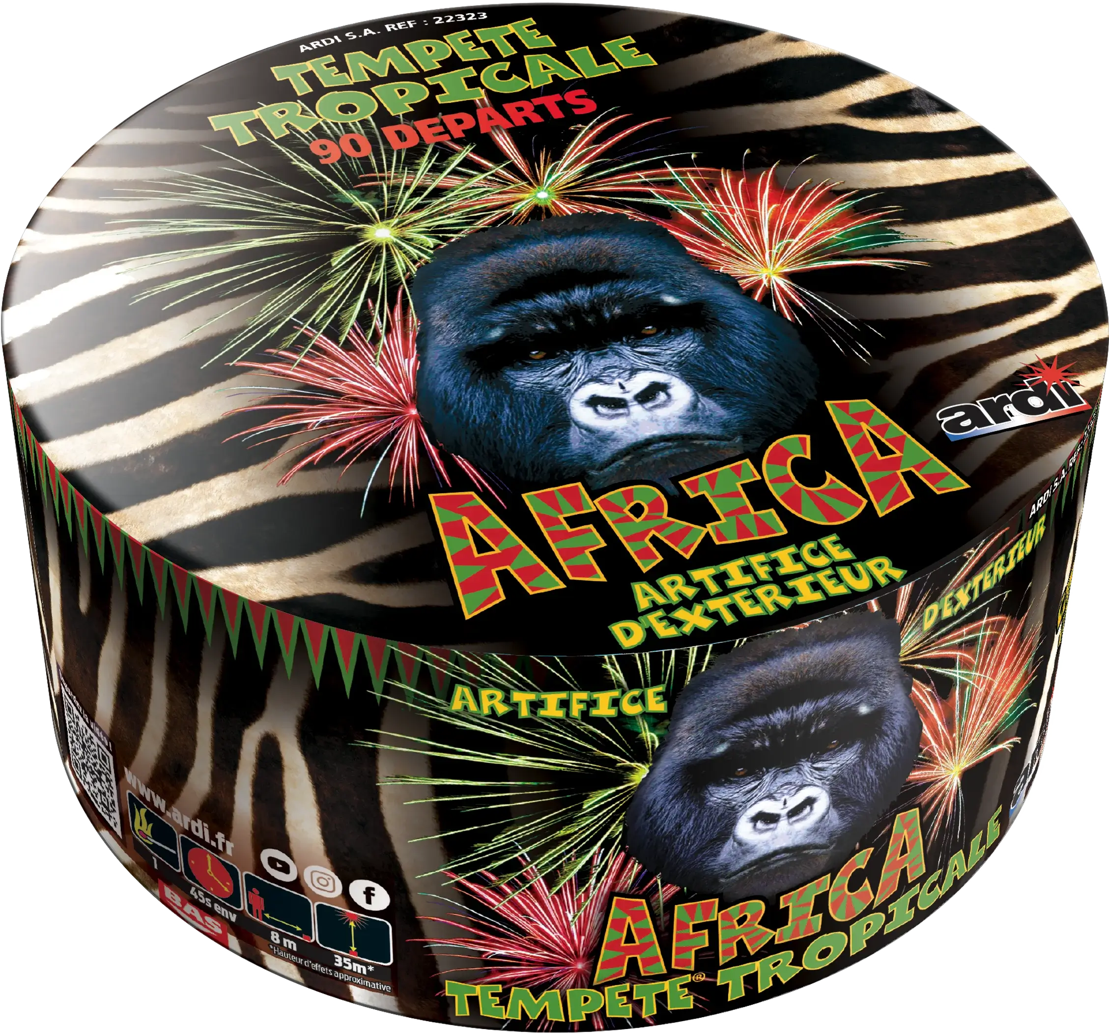 Feu d&#39;Artifice Compact TEMPÊTE® TROPICALE - 90 Tirs - 35 secondes