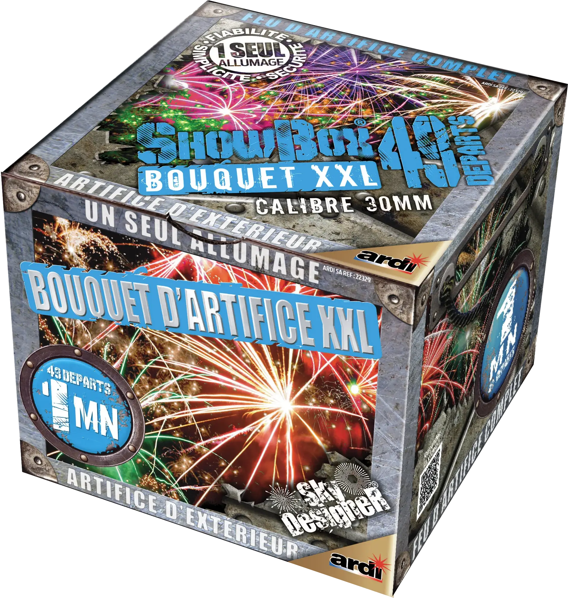 Feu d'Artifice SHOWBOX® BOUQUET XXL 49 tirs - 60 secondes