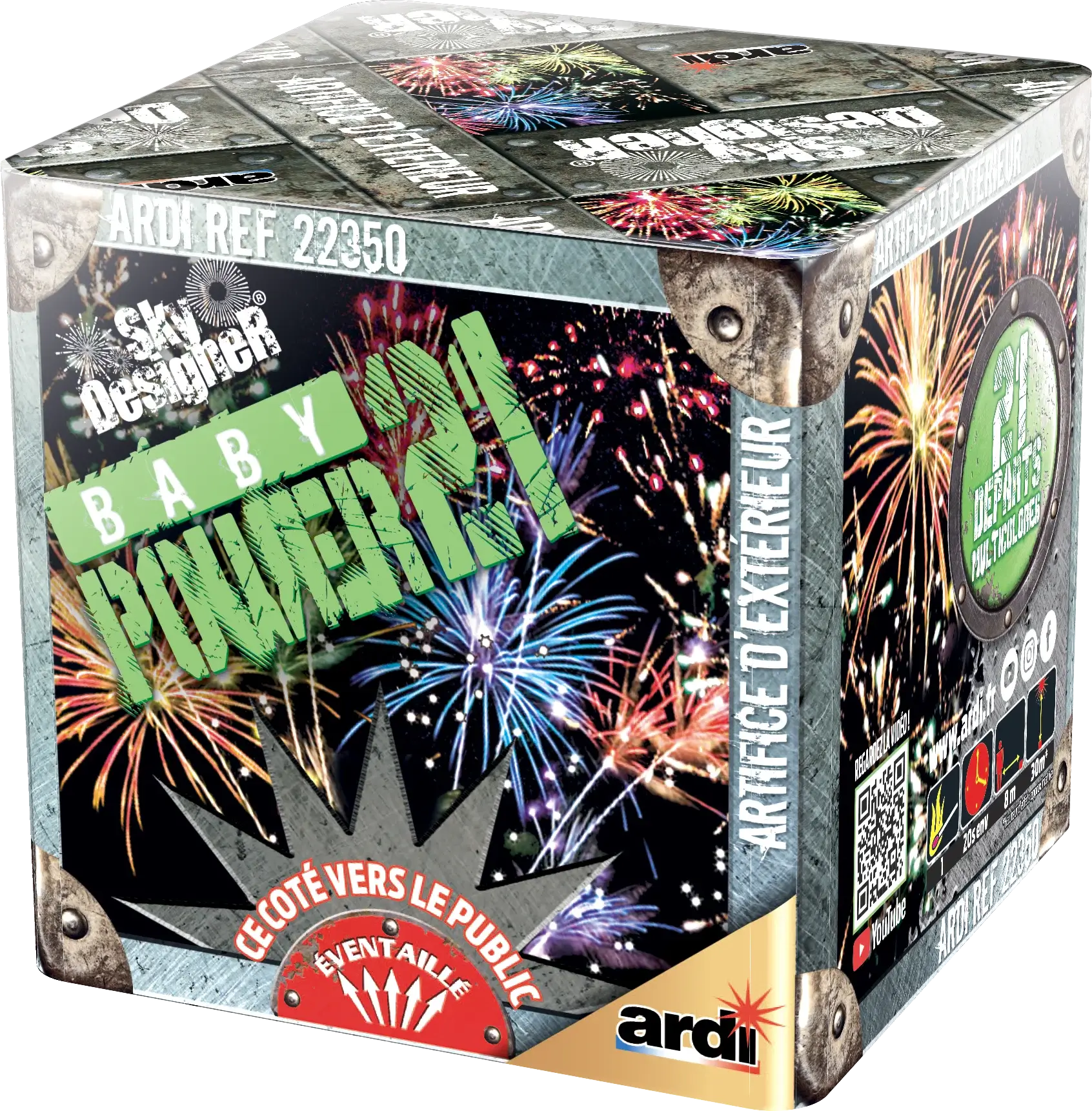 Feu d&#39;Artifice Compact FIRE POWER® - BABY POWER® - 21 Tirs - 20 secondes