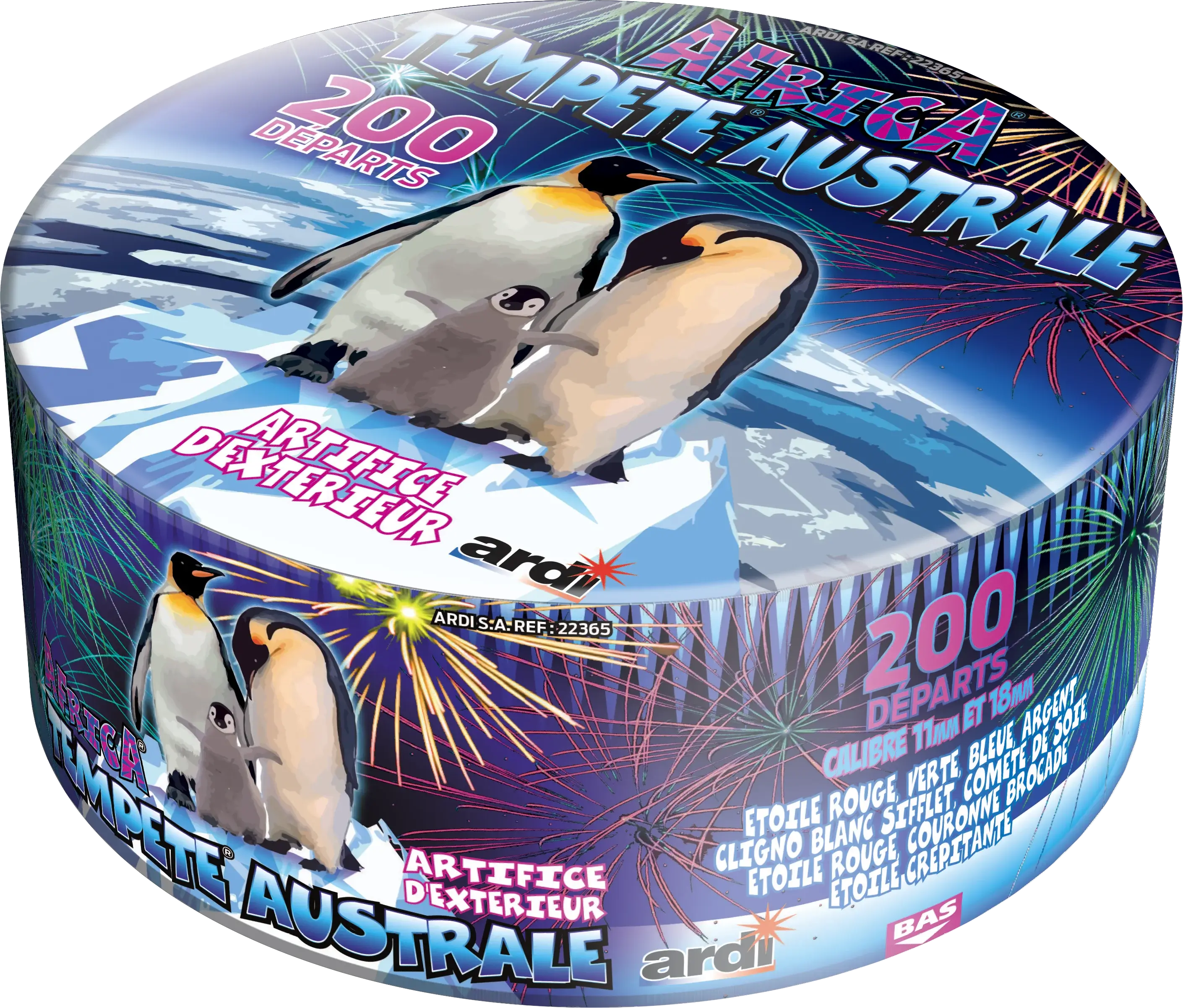 Feu d&#39;Artifice Compact TEMPÊTE® AUSTRALE - 200 Tirs - 50 secondes