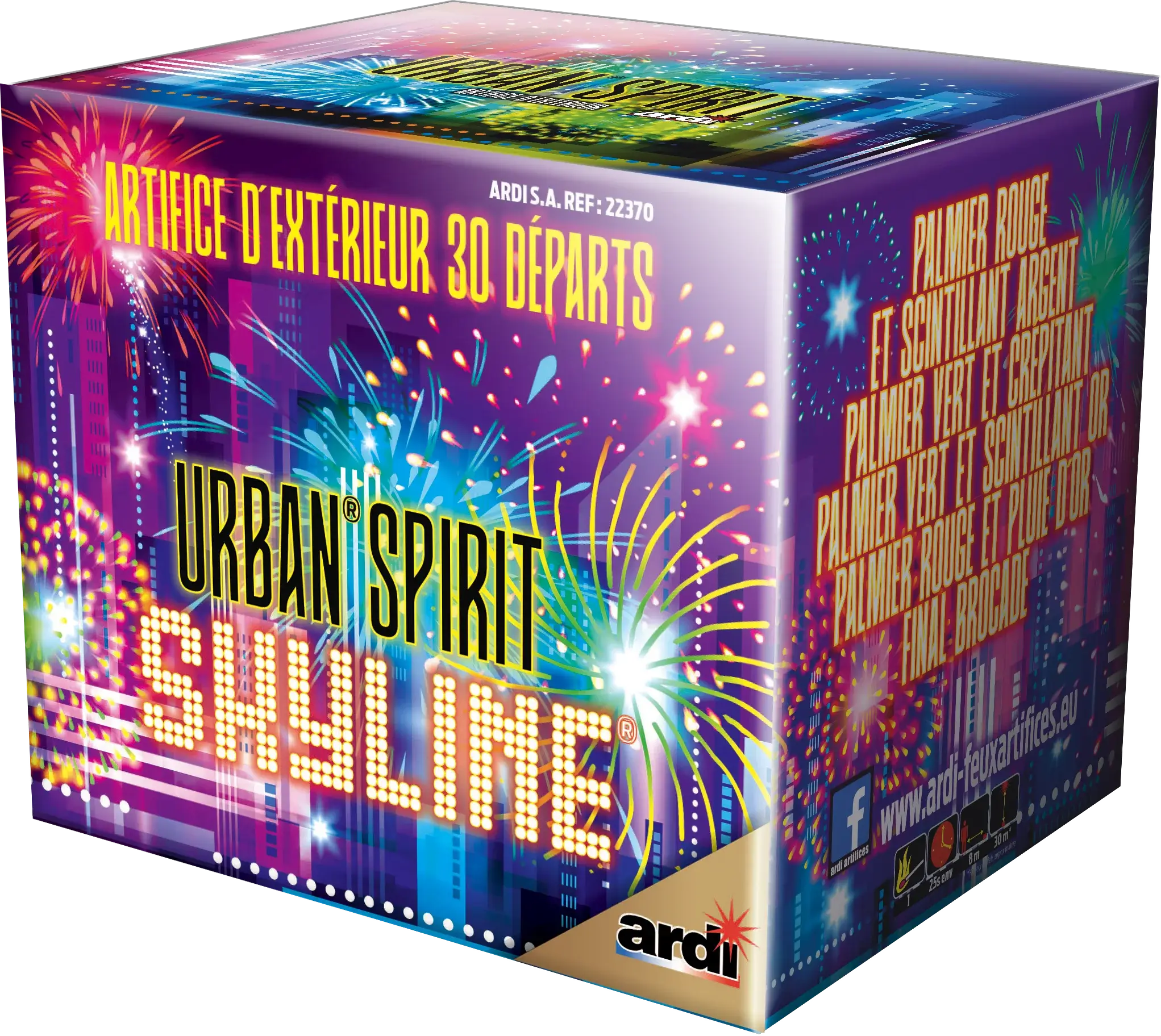 Feu d&#39;Artifice Compact URBAN® SPIRIT - SKYLINE® - 30 Tirs - 25 secondes
