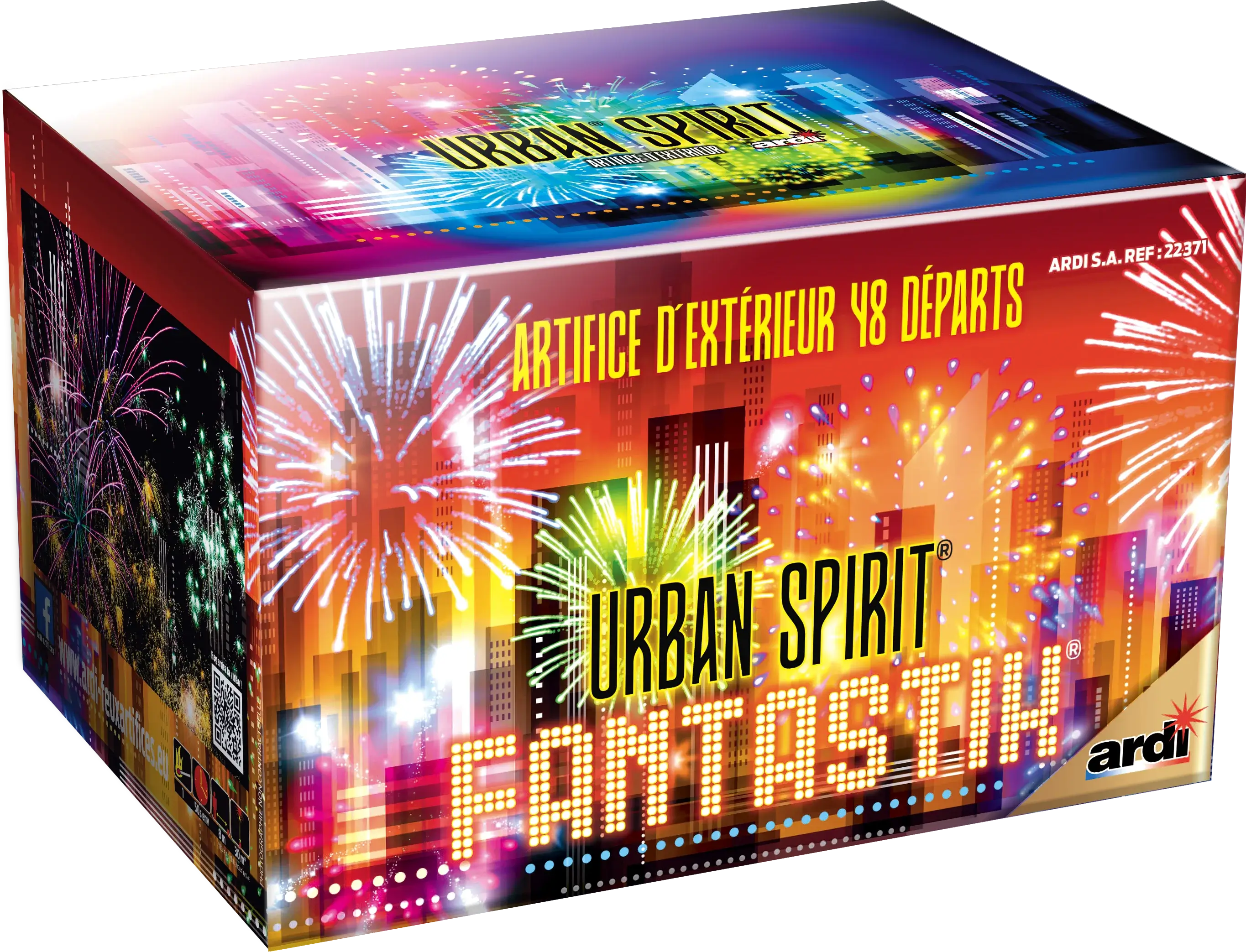 Feu d&#39;Artifice Compact URBAN® SPIRIT - FANTASTIK® - 48 Tirs - 50 secondes