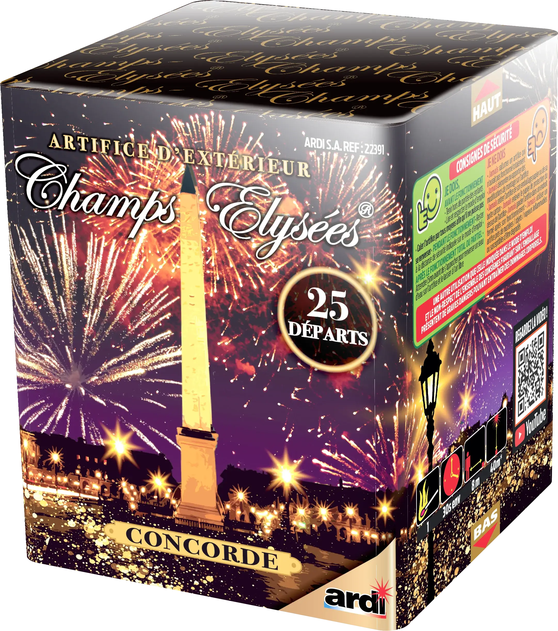 Feu d&#39;Artifice CHAMPS-ÉLYSÉES® - LA CONCORDE® - 25 Tirs - 30 secondes