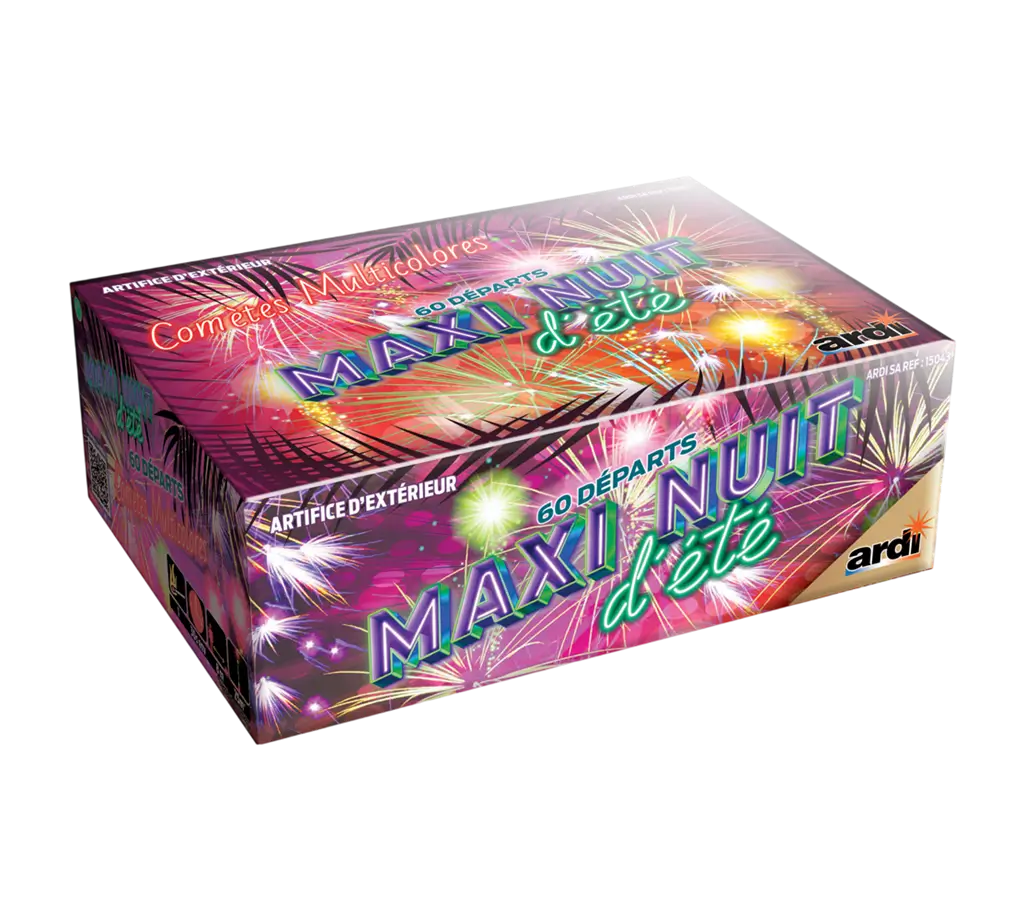 Feu d&#39;Artifice Compact MAXI NUIT D&#39;ÉTÉ® 60 Tirs - 30 secondes