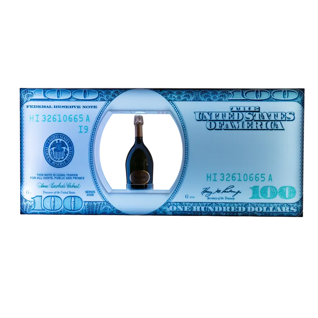 Rituel de service “Dollar” – Présentoir bouteille VIP lumineux | By Sparklers®
