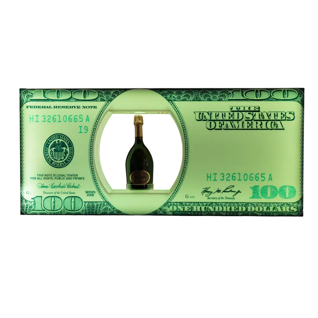 Rituel de service “Dollar” – Présentoir bouteille VIP lumineux | By Sparklers®