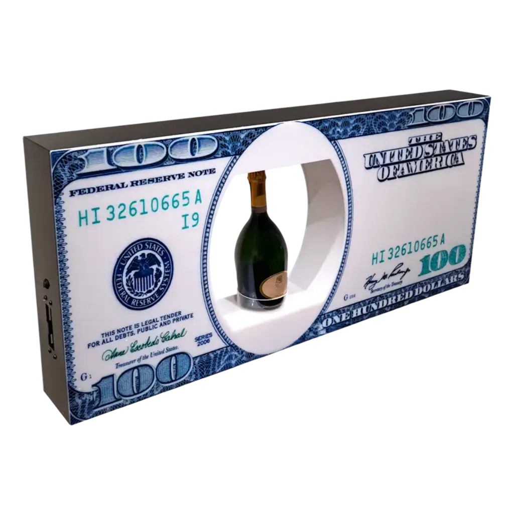 rituel de service dollar présentoir bouteille VIP