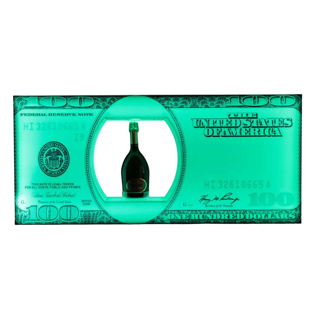 Rituel de service “Dollar” – Présentoir bouteille VIP lumineux | By Sparklers®