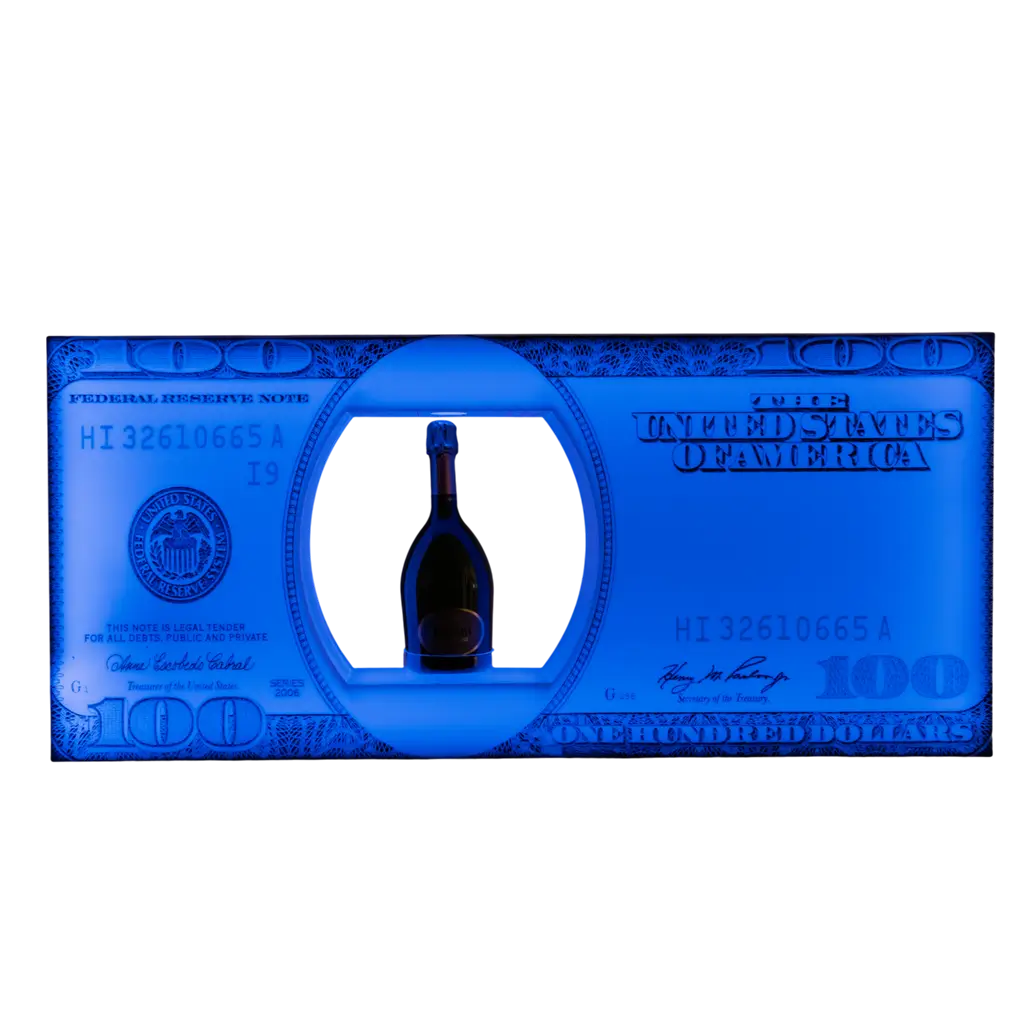Rituel de service “Dollar” – Présentoir bouteille VIP lumineux | By Sparklers®