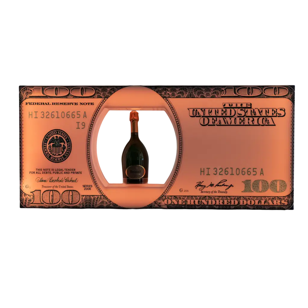 Rituel de service “Dollar” – Présentoir bouteille VIP lumineux | By Sparklers®