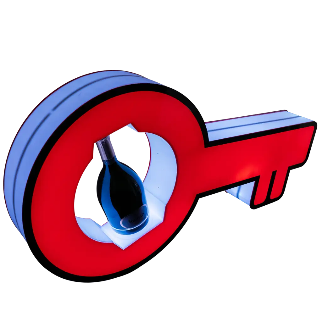 Rituel de service “Clé” – Présentoir bouteille VIP lumineux 112cm | By Sparklers®