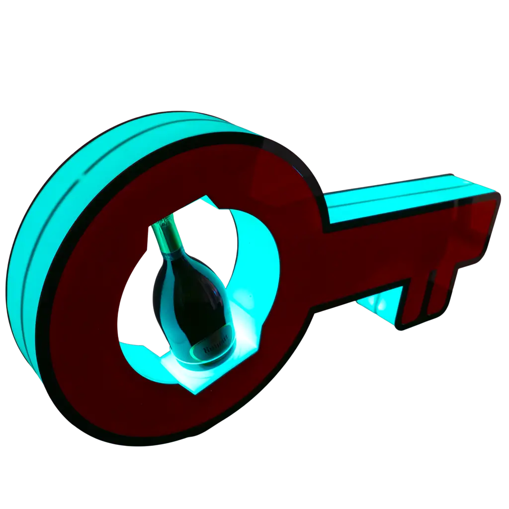 Rituel de service “Clé” – Présentoir bouteille VIP lumineux 112cm | By Sparklers®