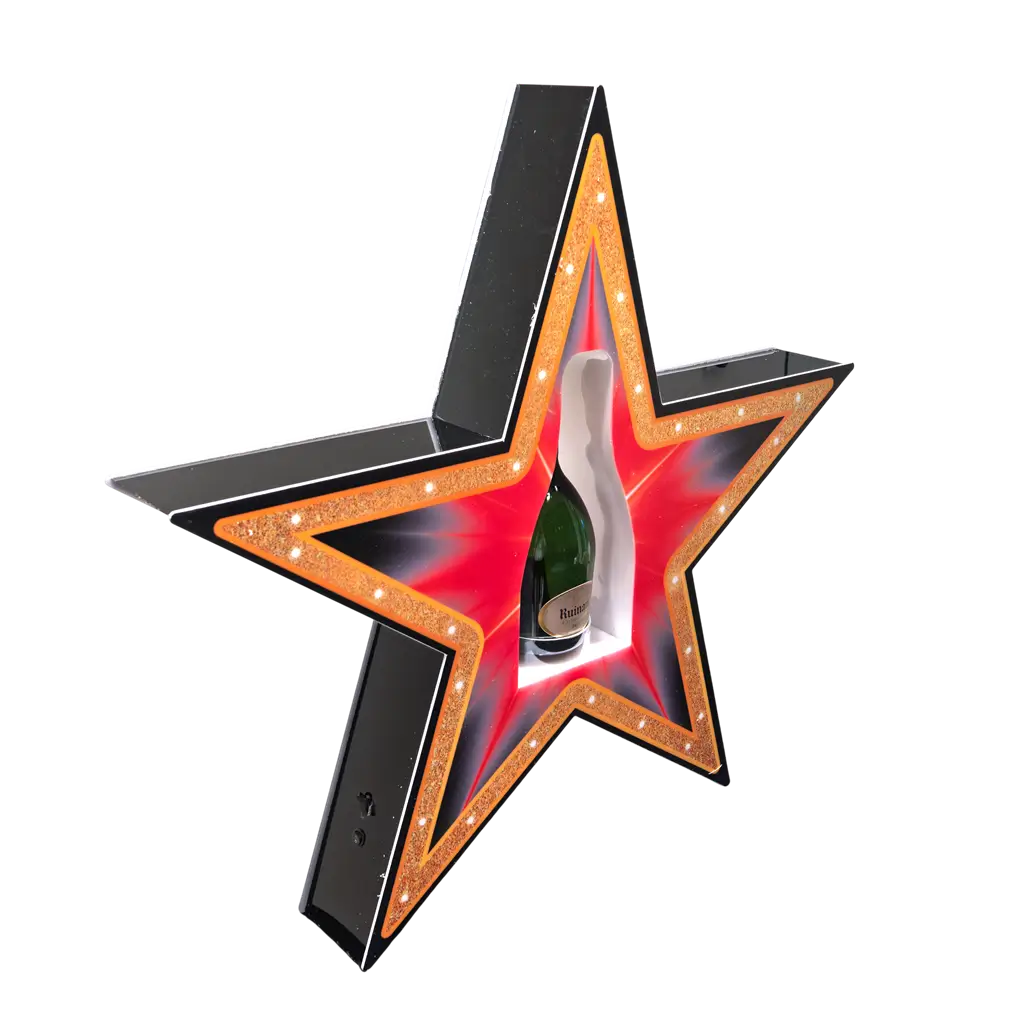 Rituel de service “Étoile” – Présentoir bouteille VIP lumineux | By Sparklers®