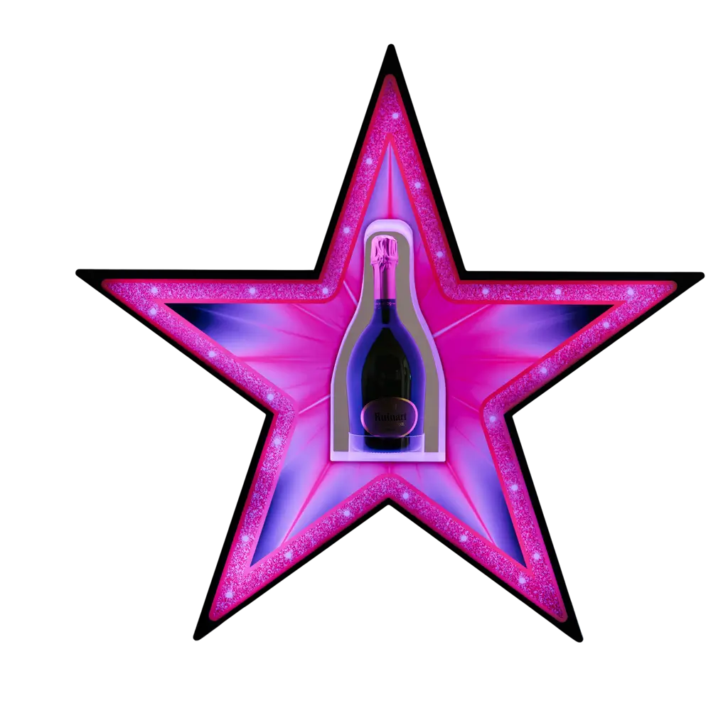 Rituel de service “Étoile” – Présentoir bouteille VIP lumineux | By Sparklers®