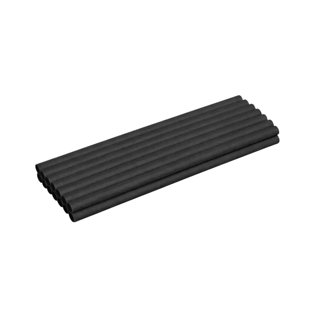 Paille CAÏPI en Fibre Naturelle noire 15cm ø 6mm - Compostable &amp; Biodégradable – (Lot de 250)