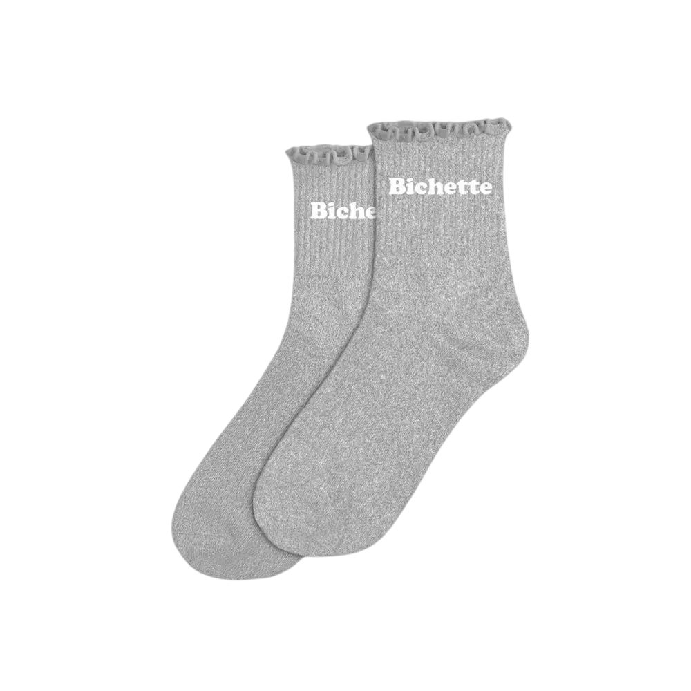 Chaussettes feston paillettes Bichette – Taille unique 36–42