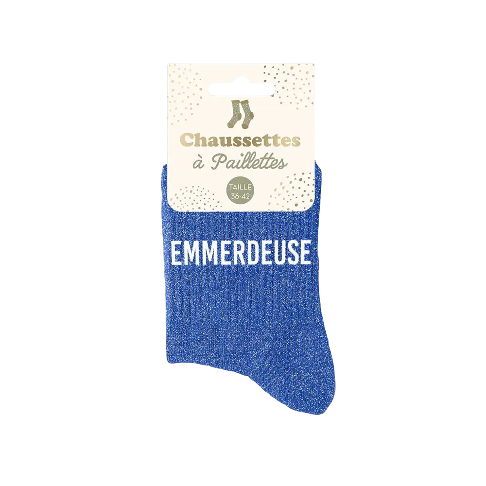 Chaussettes paillettes emmerdeuse – Taille unique 36–42