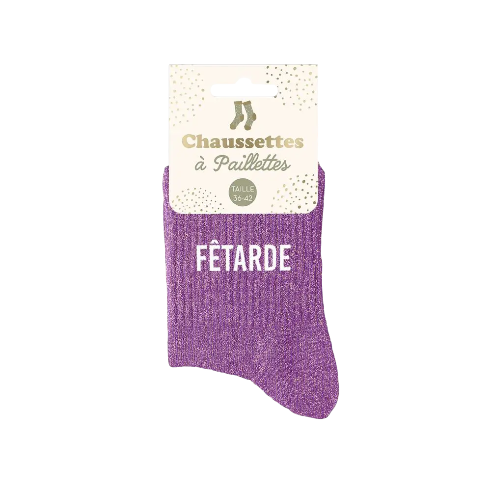 Chaussettes paillettes fetarde – Taille unique 36–42