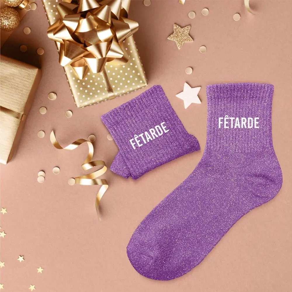 Chaussettes paillettes fetarde – Taille unique 36–42