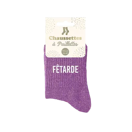 Chaussettes paillettes fetarde – Taille unique 36–42