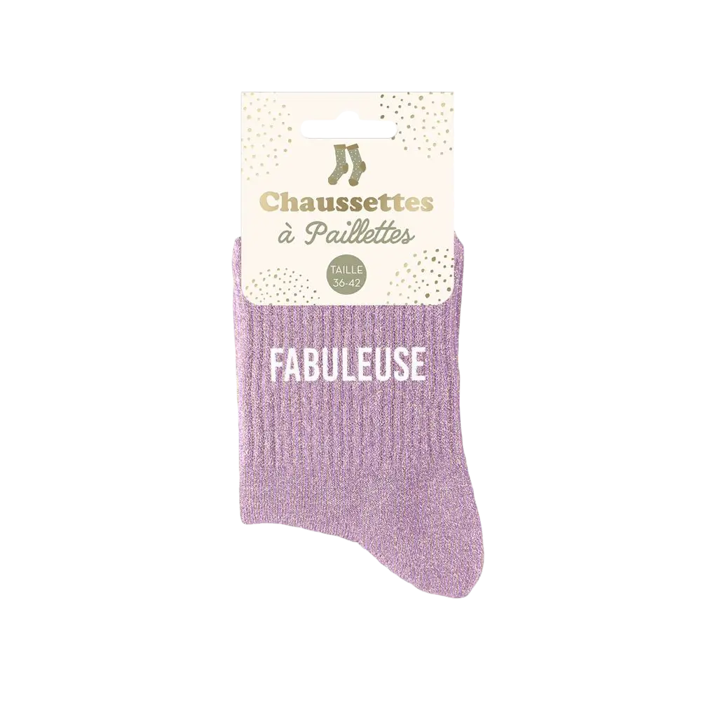 Chaussettes paillettes Fabuleuse – Taille unique 36–42