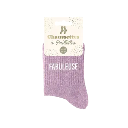 Chaussettes paillettes Fabuleuse – Taille unique 36–42